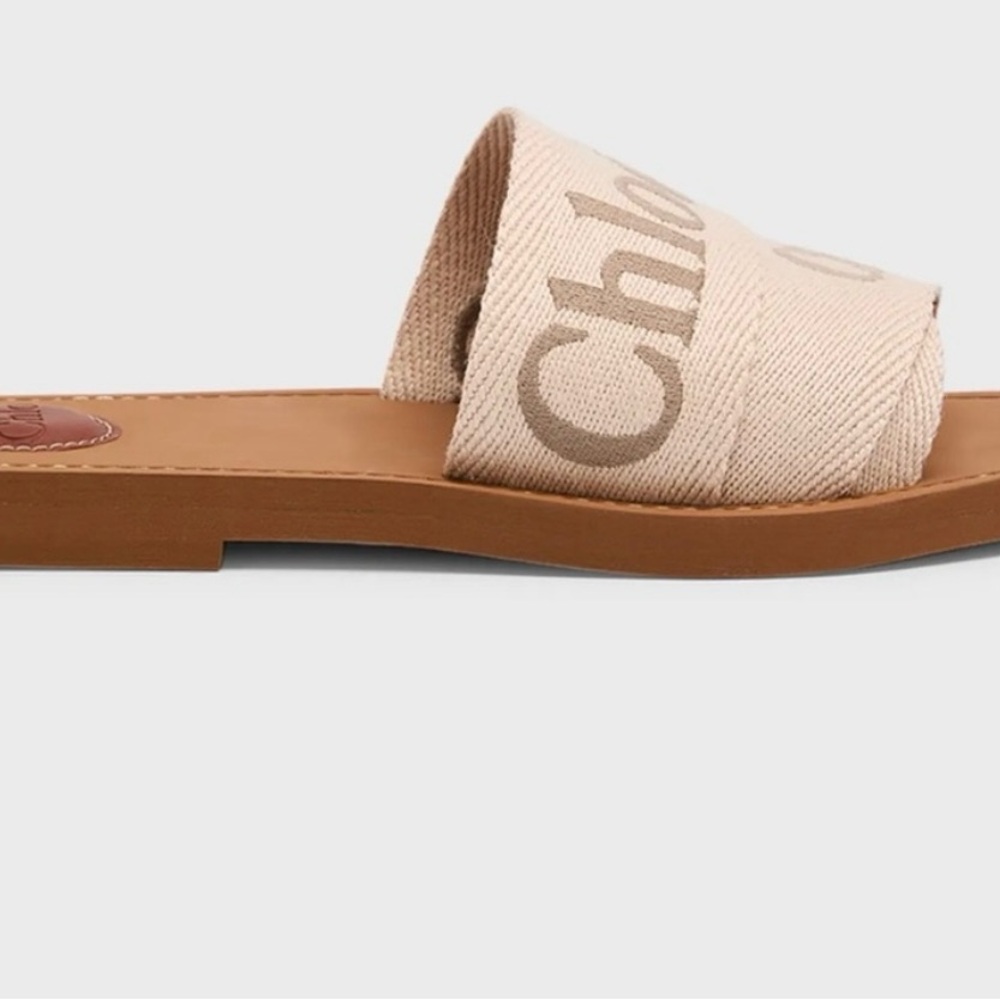 Chloe Beige and Natural Woody Sandals Size 37